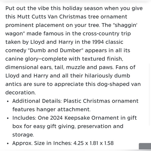 🛻HALLMARK ORNAMENT DUMB AND DUMBER 2024 - NEW IN BOX - Picture 6 of 7